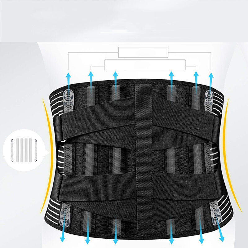 Adult Unisex Back Brace With Stays For Lower Back Pain Relief Lift Lumbar Suppor
