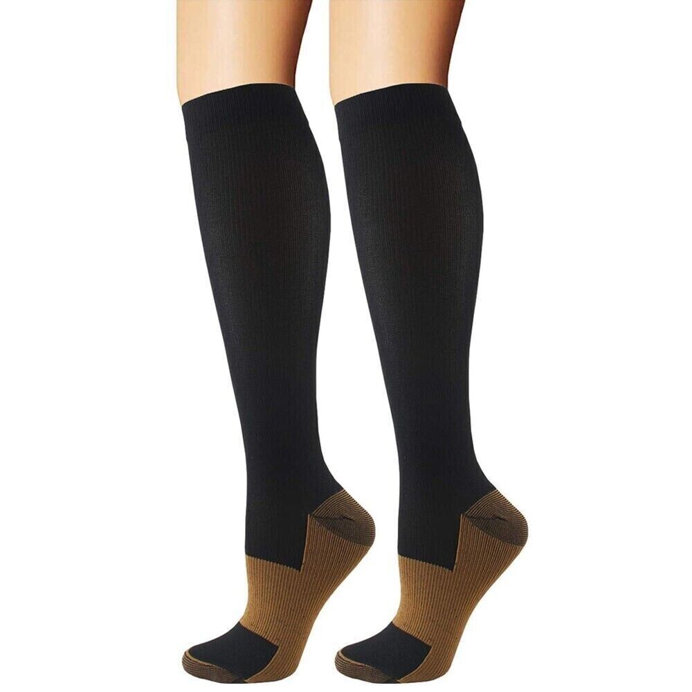 Lot Unisex Copper Compression Socks Ankle Support Men & Women Anti-Fatigue S/M