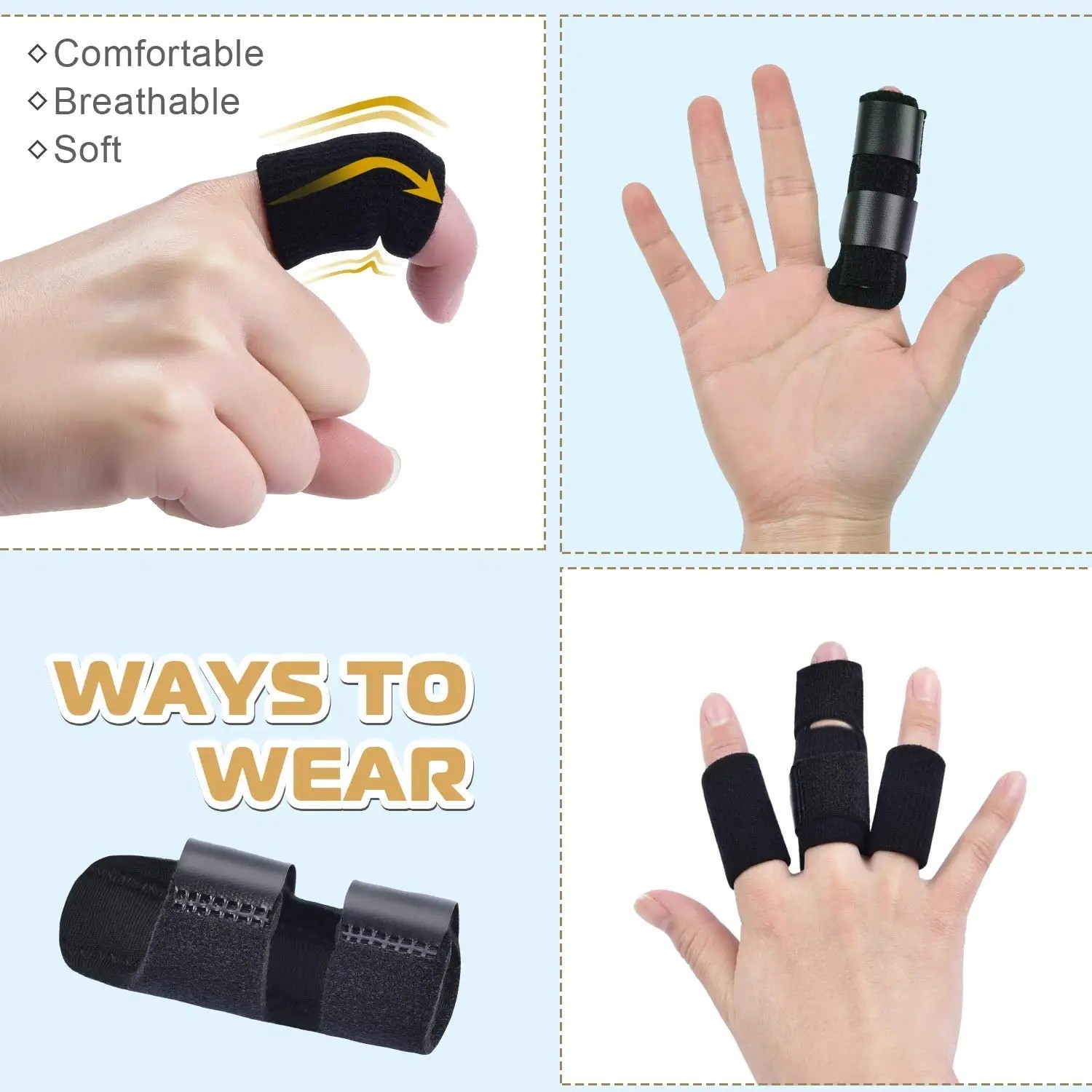 Trigger Finger Brace Splint Support Protector Corrector Adjustable Straightener