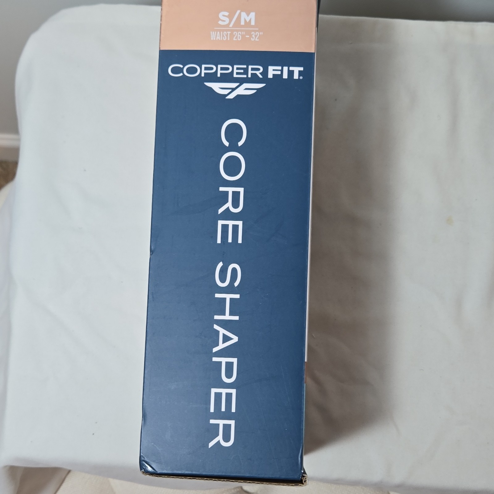 Copper Fit Core Shaper Lumbar Support Belt S/M Waist 26-32 Beige Copper Infused