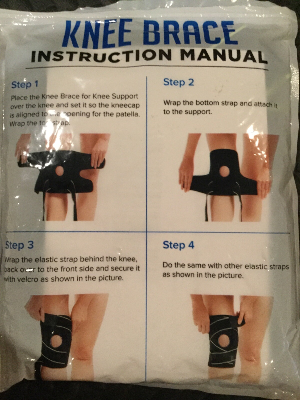 Bodypros Knee Brace With Strap-Adjustable & Anti-Slip Double Silicone Grip NWT