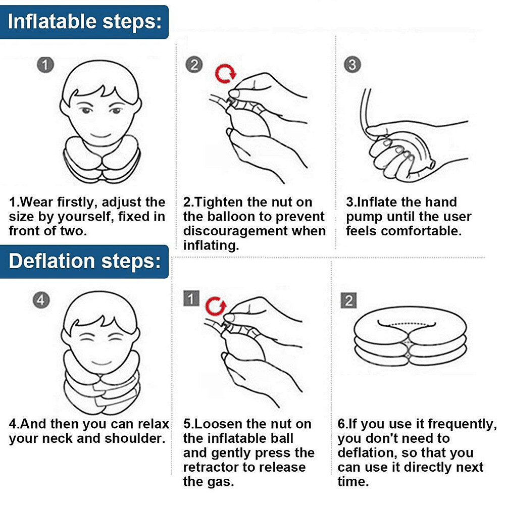 U Shape Inflatable Neck Cervical Vertebra Traction Shoulder Pain Relax Pillow