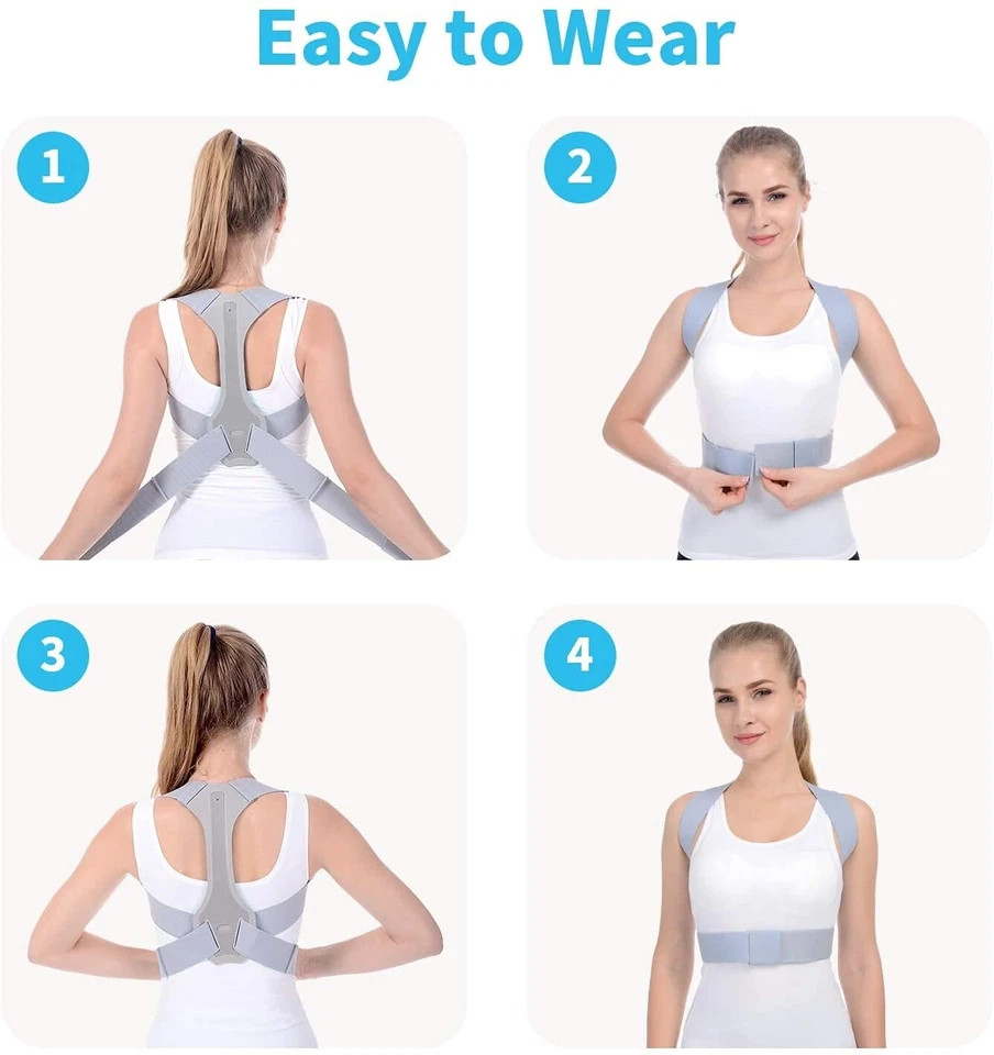 Women Men Adjustable Back Brace Posture Corrector Comfy Shoulder Straightener