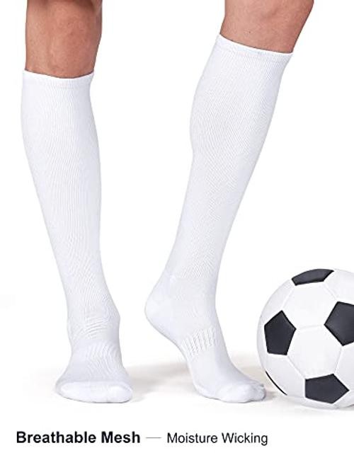 2/3 Pack Baseball Soccer Softball Socks for Kids Youth Medium White (2 Pack)