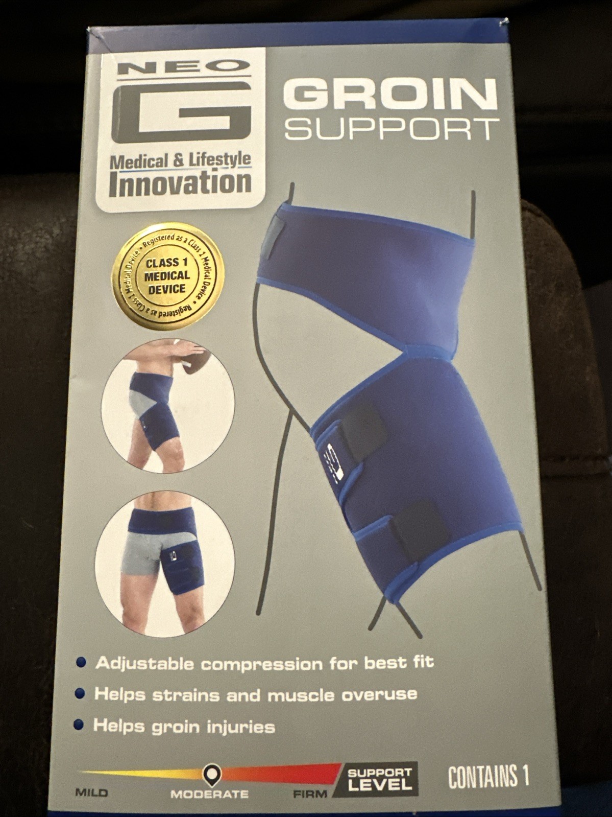 Neo G Groin Support Brace, Adult, Universal One Size, Adjustable
