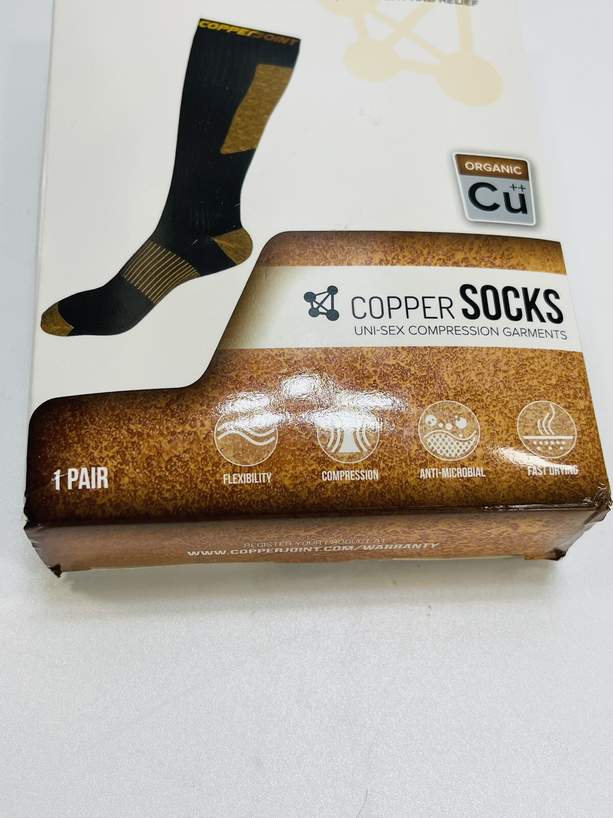 Copper Joint Copper L XL Compression Socks Women & Men Copper Infused Nylon NEW