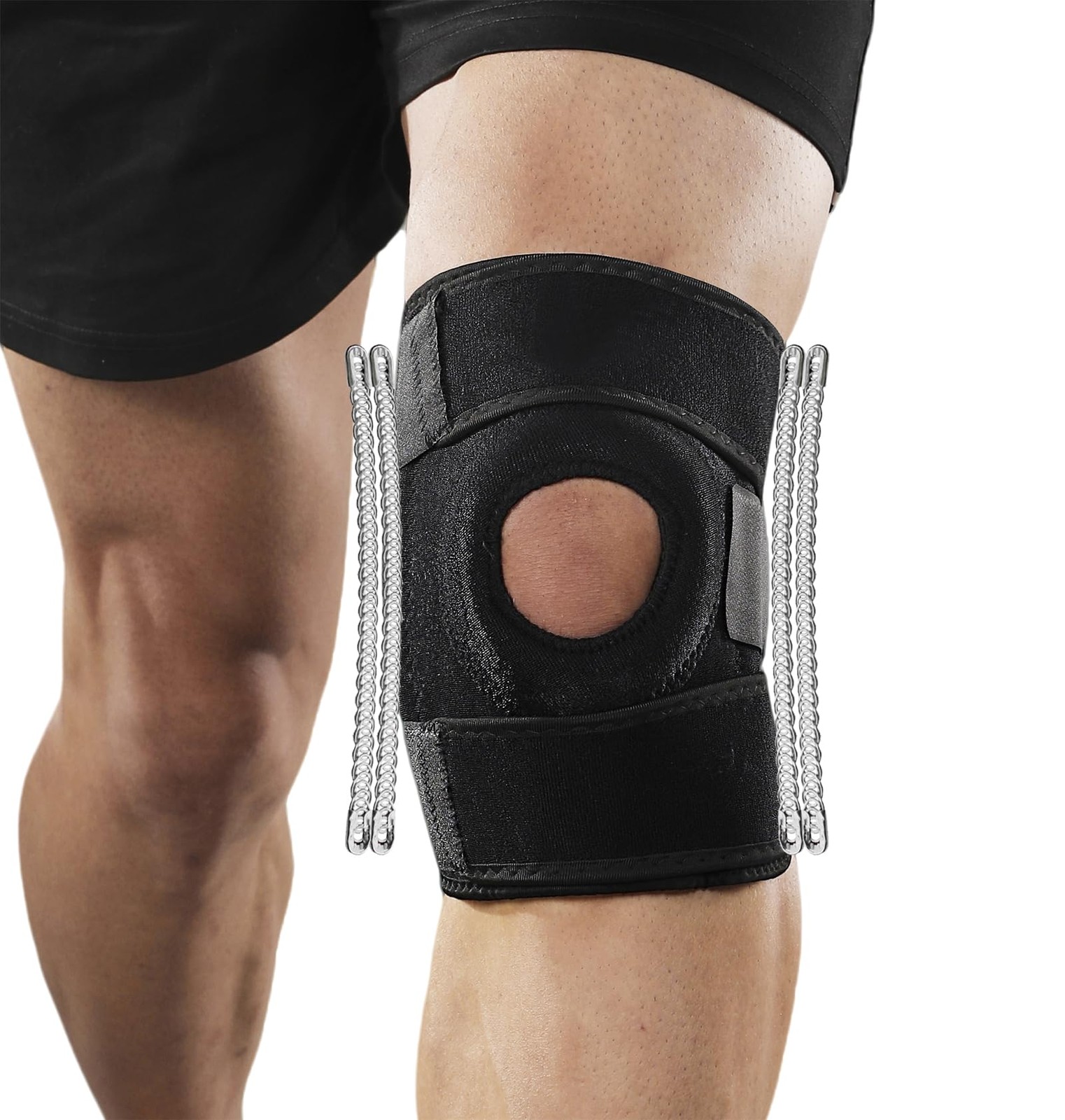 Knee Brace for Women Men with Side Stabilizers, Braces Black