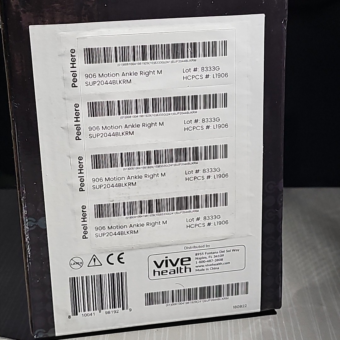 Coretech 906 Motion Ankle Brace – By Vive Health – Medium Right NEW In Box