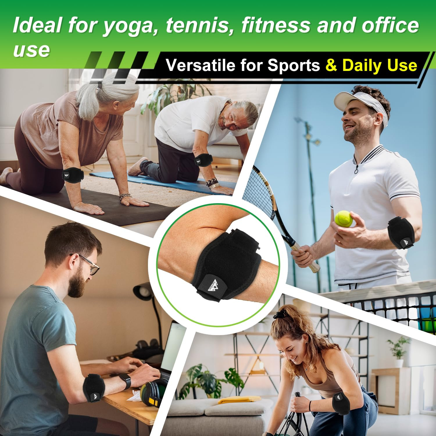 Elbow Brace for Women Men, Forearm Guard for Tennis Golfers Elbow, Adjustable…