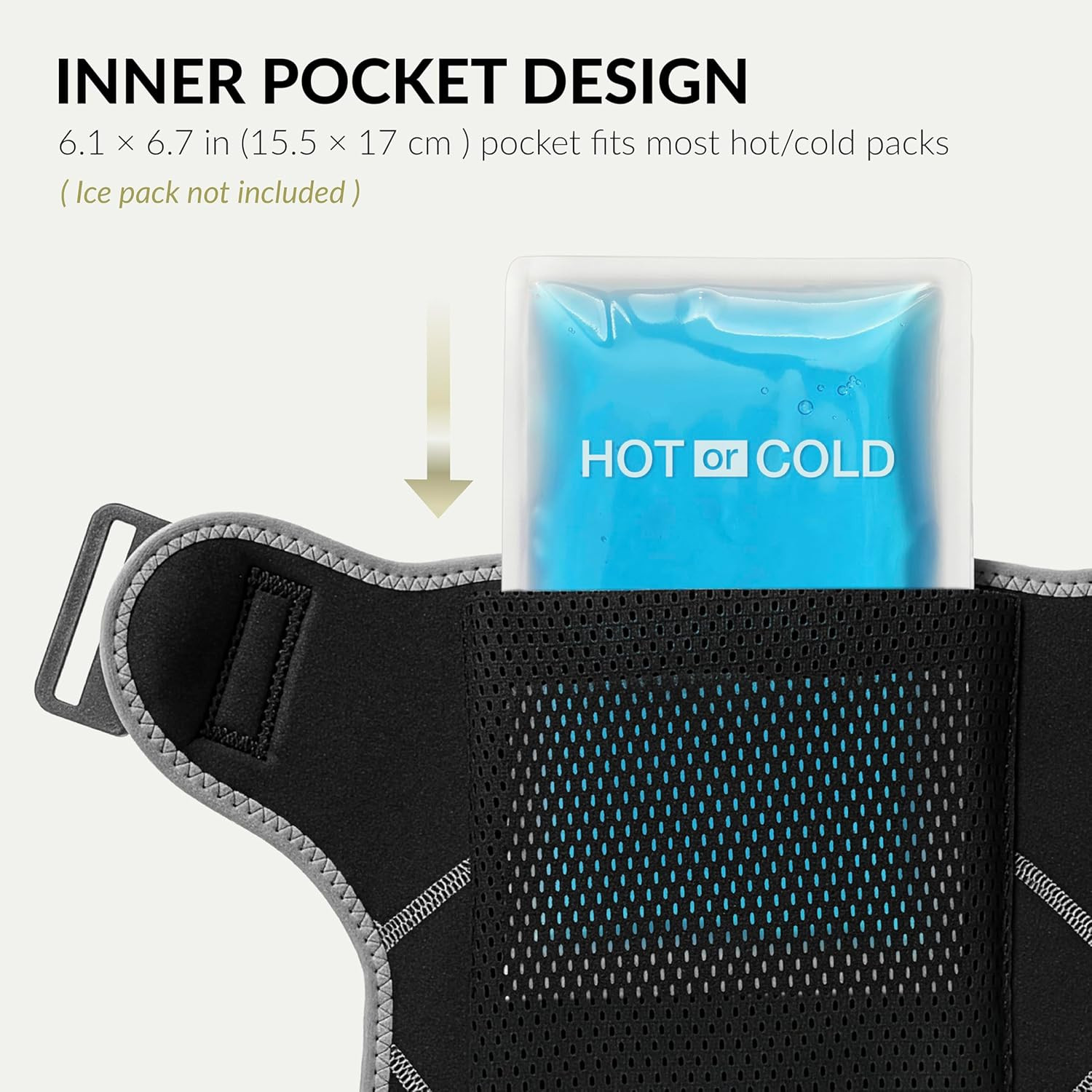 Shoulder Brace with Adjustable Support and Ice Pad Pocket for Pain Relief, Rotat