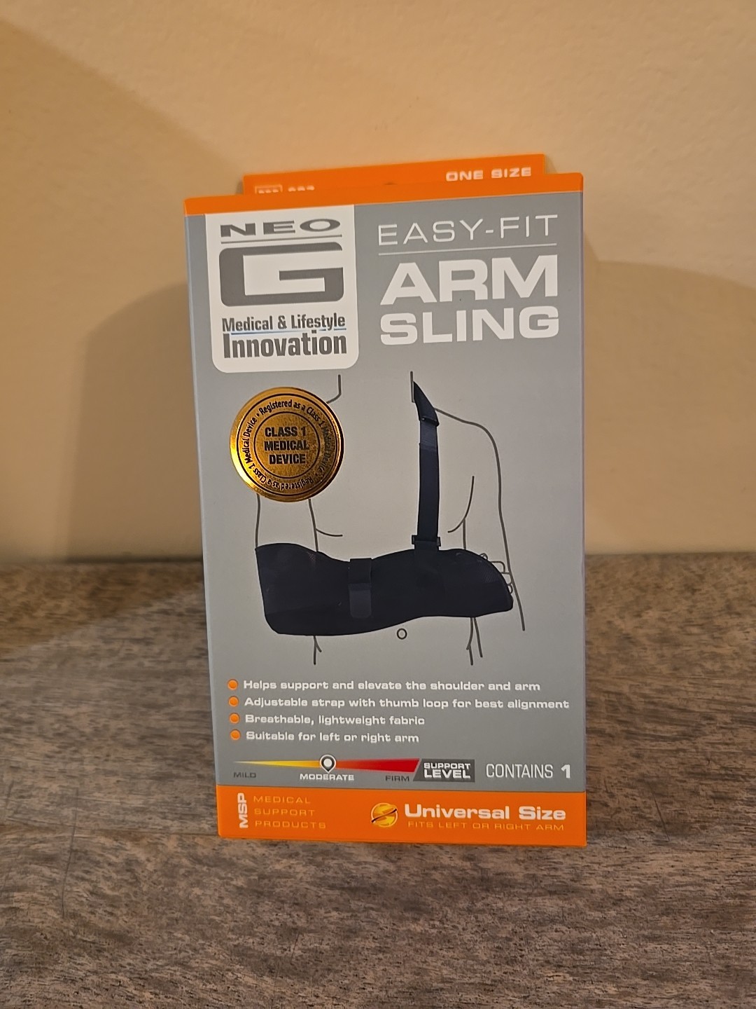 Neo G Easy Fit Arm Sling Adjust Strap Ambidextrous Universal Sz Moderate Support