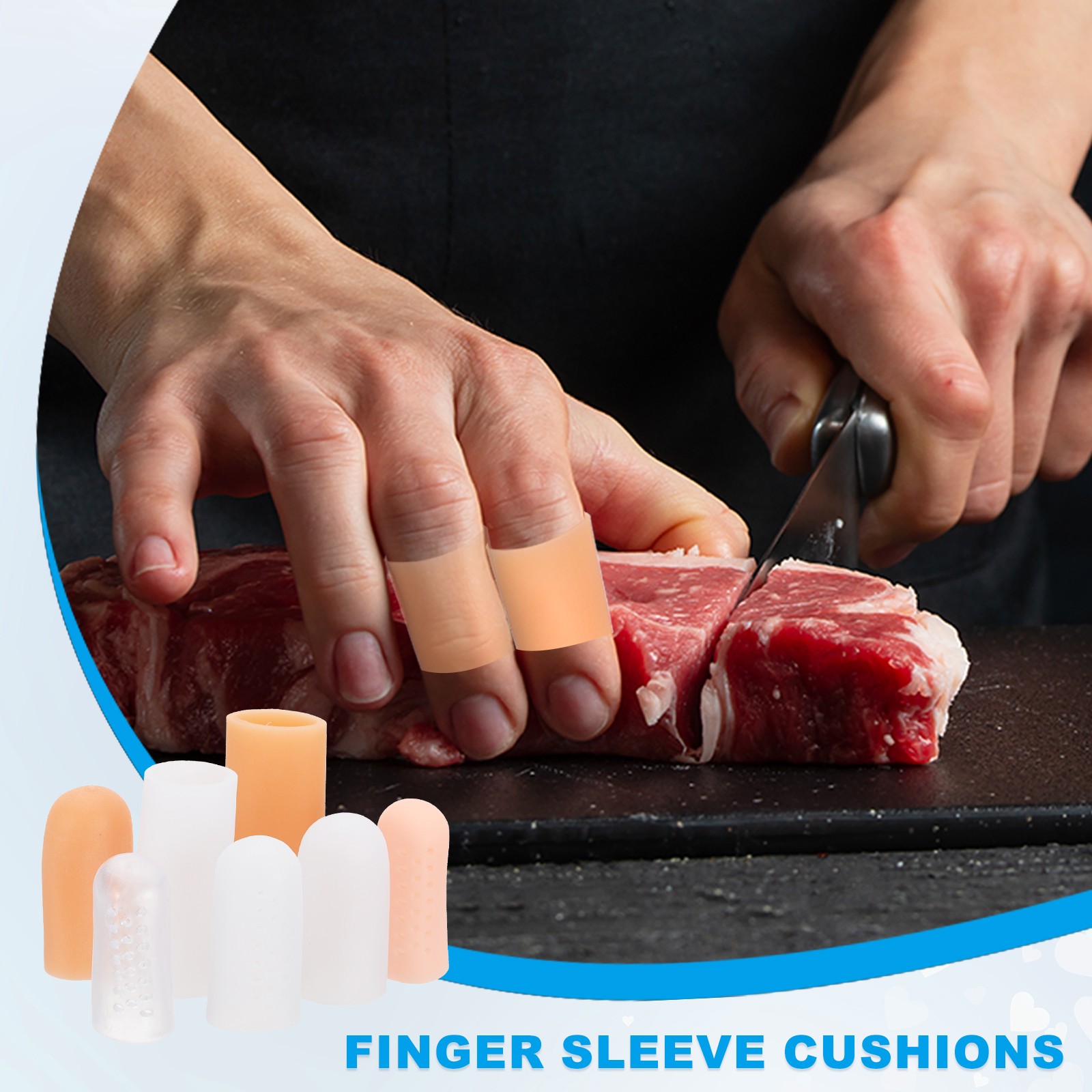 20 Pcs 2.4″x0.98″ Gel Finger Cots Silicone Finger Protector Support Beige