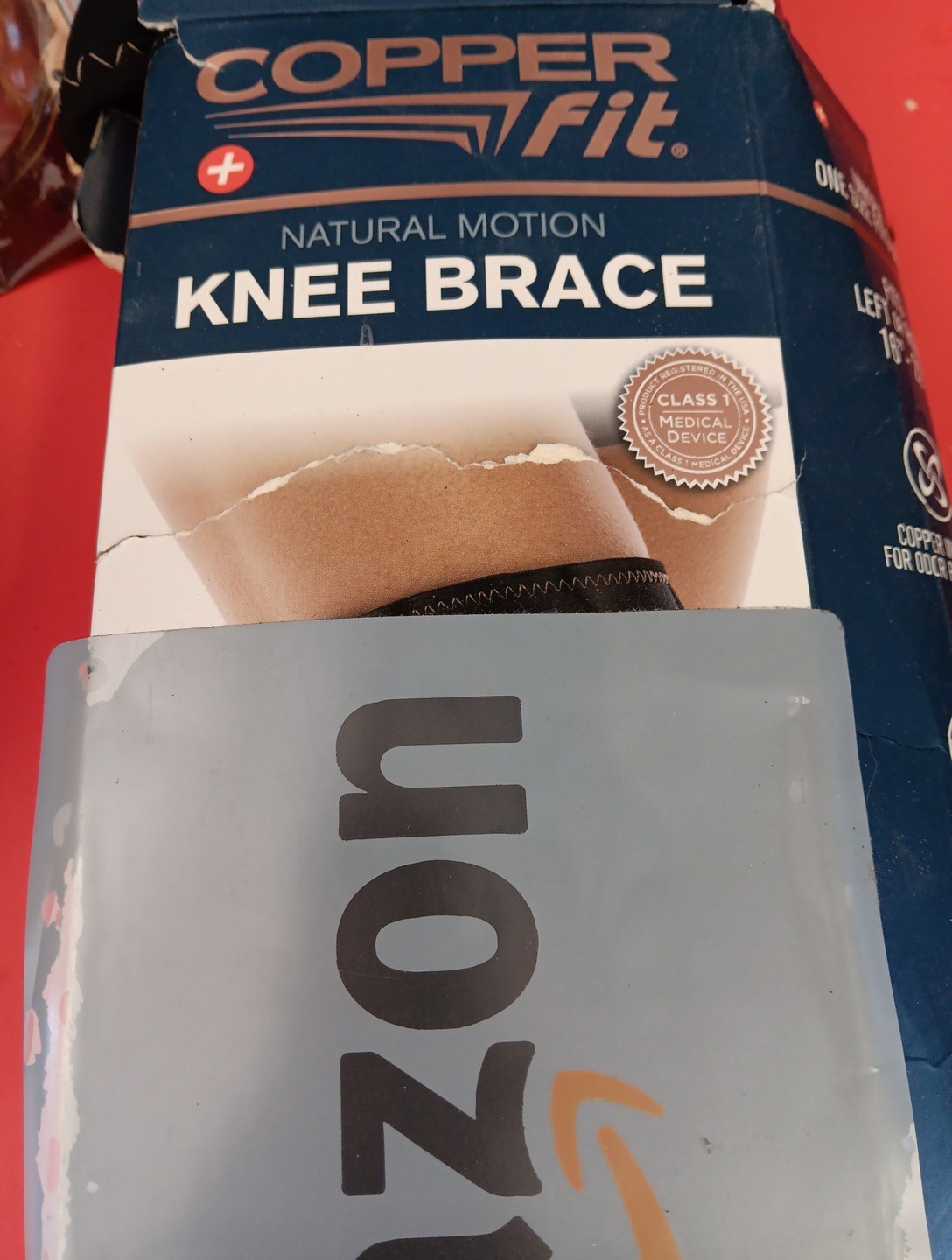 Copper Fit Knee Brace Natural Motion Tri Pivot Hinge Adjustable Fit Open Box B63