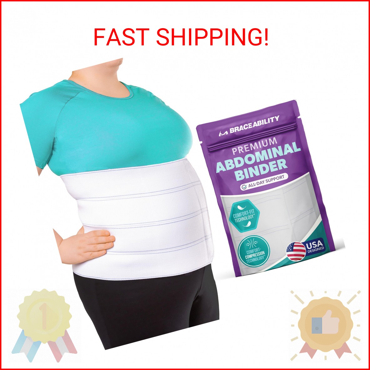 BraceAbility Plus Size Abdominal Binder for Post Surgery Recovery – Bariatric St
