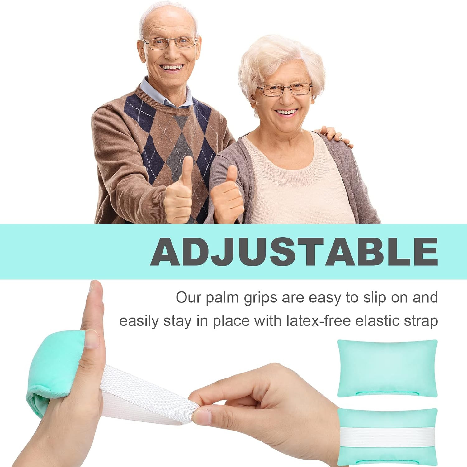 6 Pcs Palm Grip Protector Hand Contracture Cushion with Elastic Band Sweat Re…