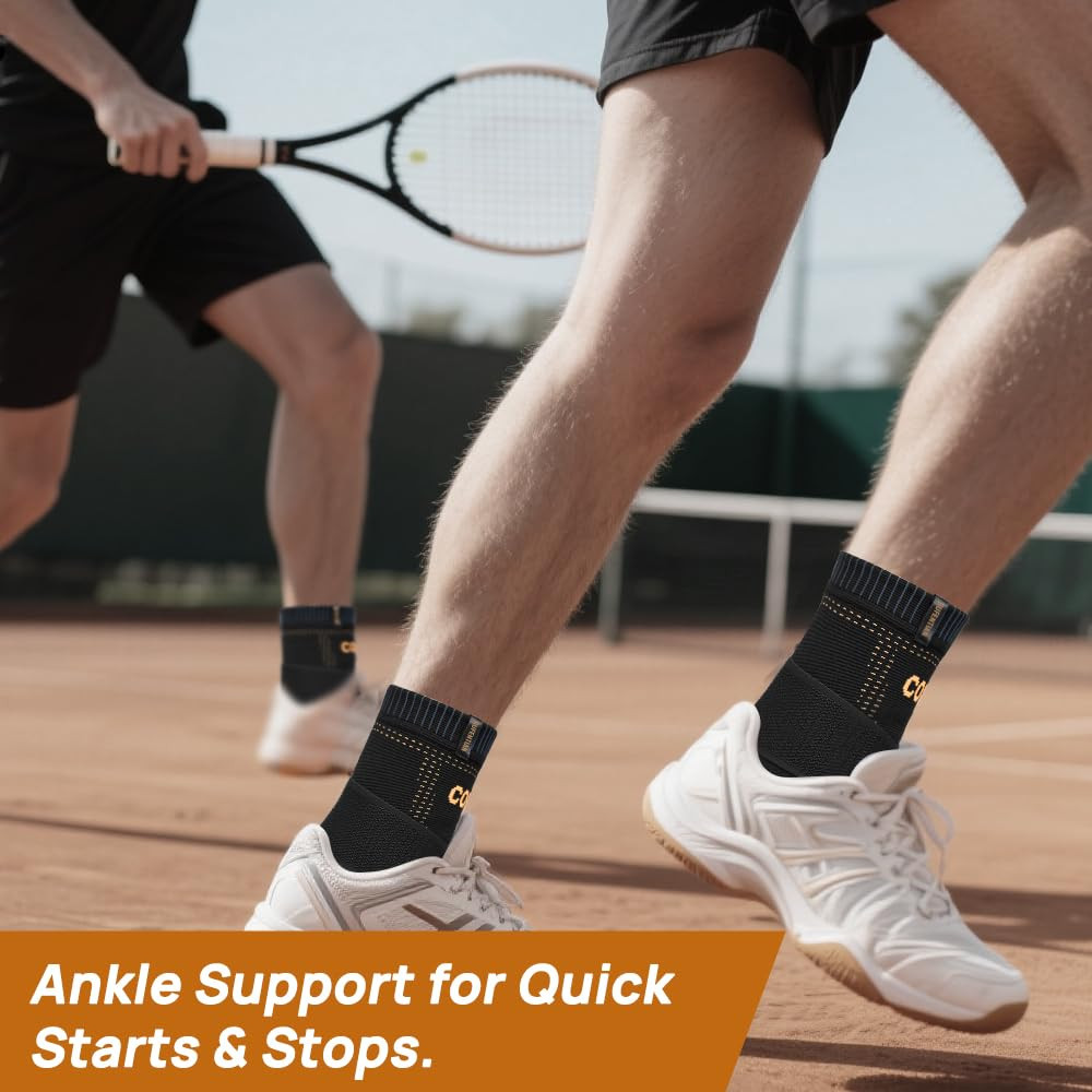 Ultra-Thin & Copper Infused Ankle Support – Adjustable Compression Ankle Brace f