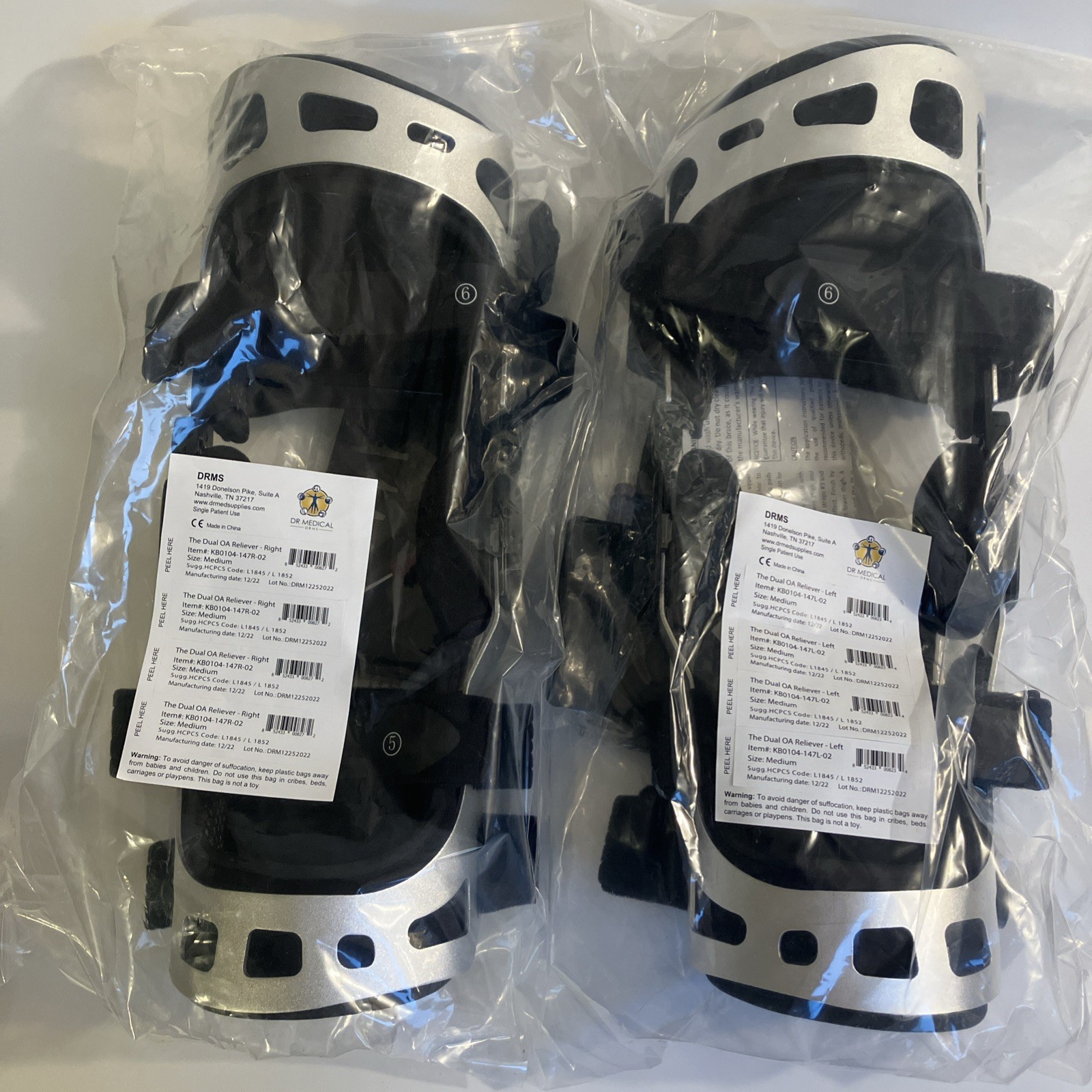 Dr Medical The Dual OA Reliever, L&R Knee Adjustable Brace Support Size: Medium