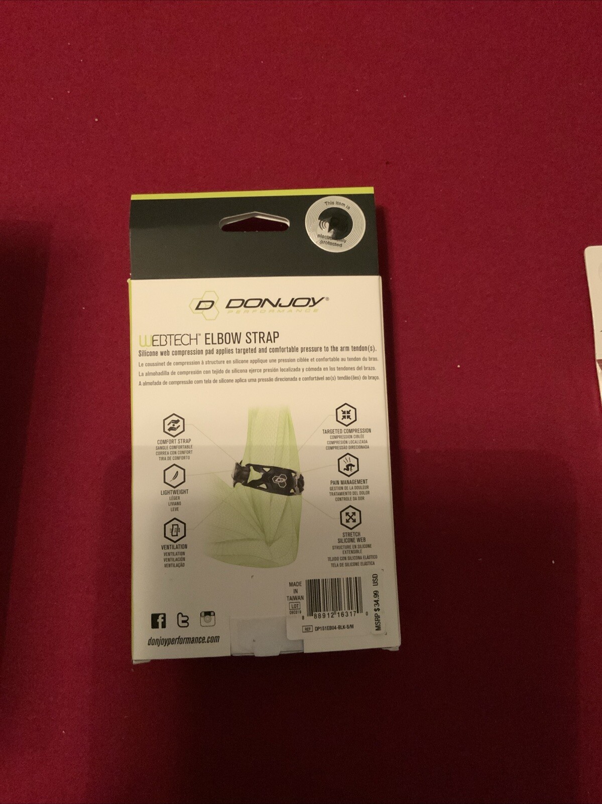 DonJoy Unisex Performance Silicone Tennis/Golf Elbow Strap S/M *New in Box*
