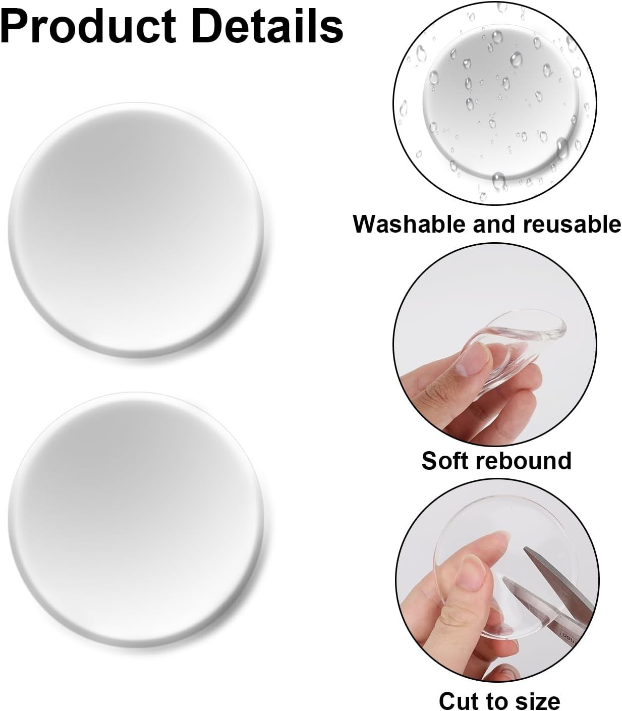 8 Pcs Prosthetic Liner Patches, 2.6Inch Amputee Leg Gel Pads Reusable
