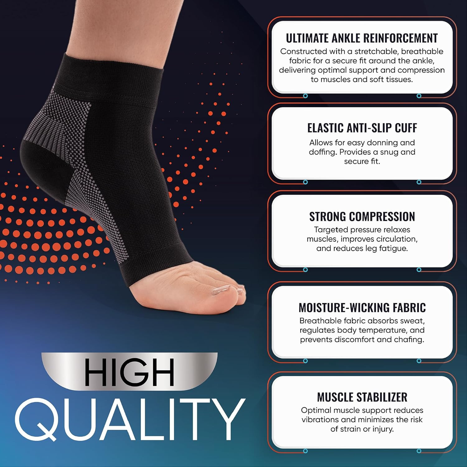 Ankle Brace Socks – Ankle Compression Sleeve – Foot Brace for Women & Men – Tend