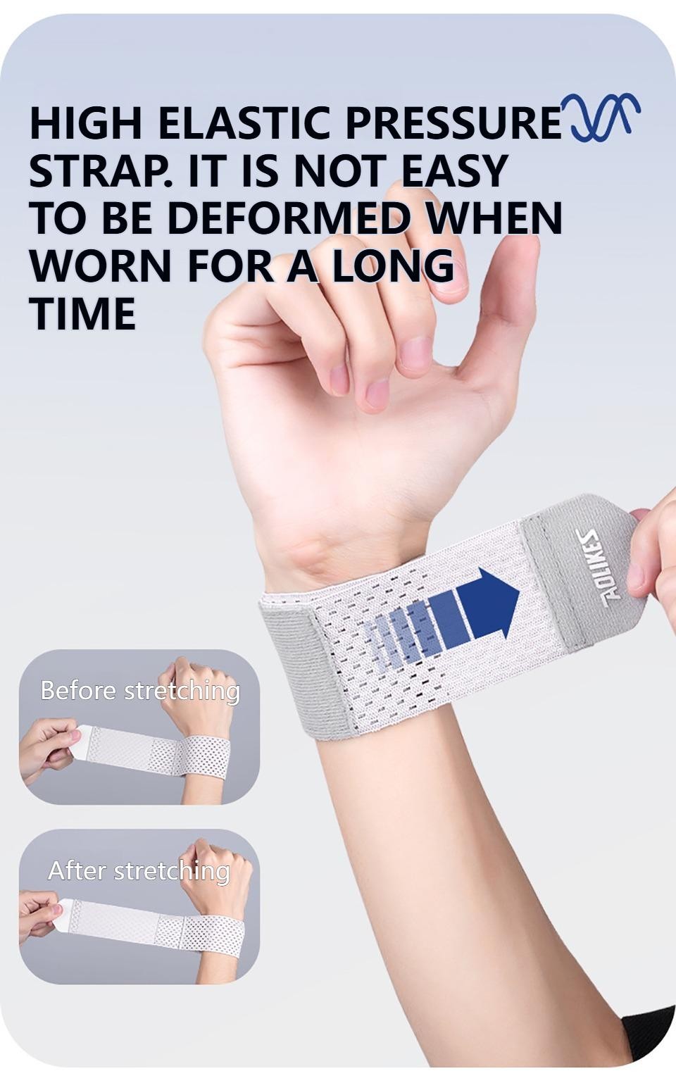 Aolikes Wrist Band Support Sleeve Gym Support Wrist Brace Wrap Breathable Elasti
