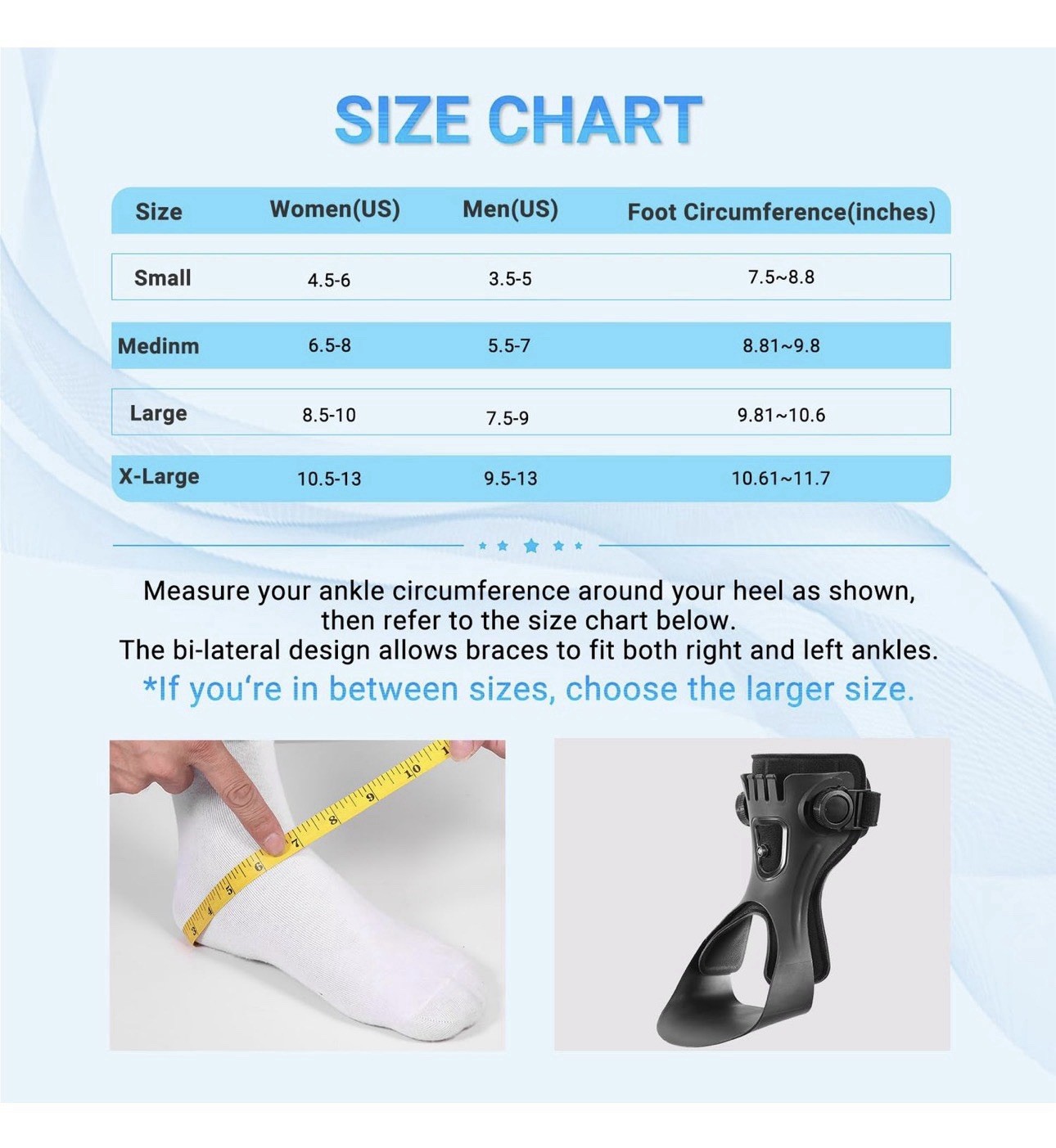 Foot Drop Brace Inflatable Airbag Ankle Orthosis Right Foot Medium