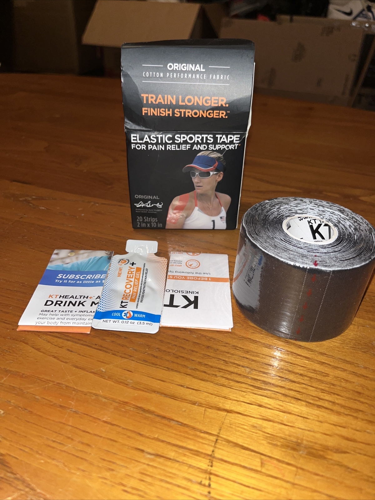 KT TAPE Elastic Kinesiology Therapeutic Tape Pre Cut Strips Sports Black