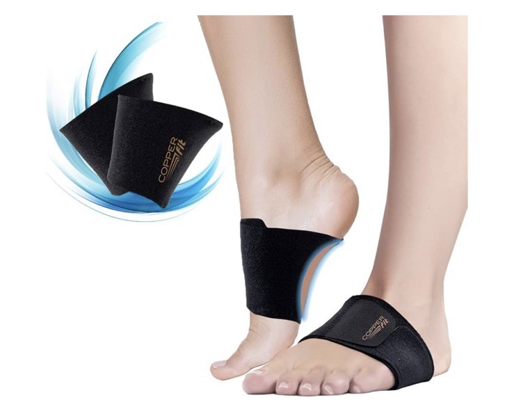 Copper Fit Health Unisex Arch Relief Plus with Built-In Orthotic Support – Black