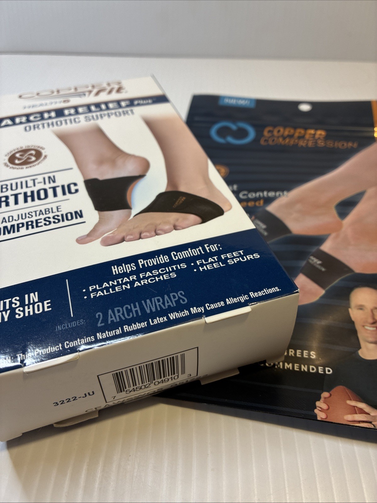 Copper Fit Health Unisex Arch Relief Plus with Built-In Orthotic Support – Black
