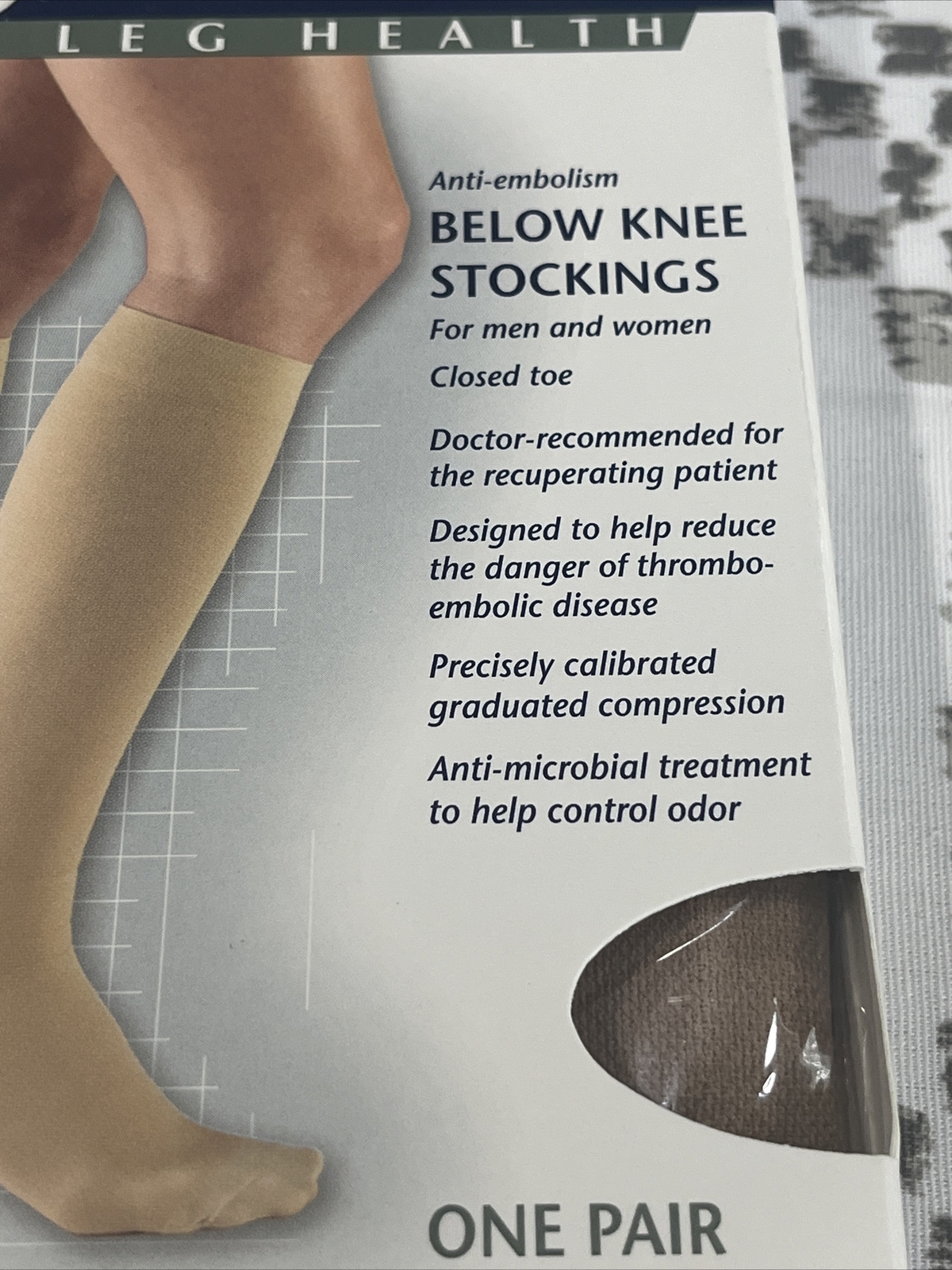 Truform Stockings 18mmHg Compression Below The Knee XL Closed Toe Beige