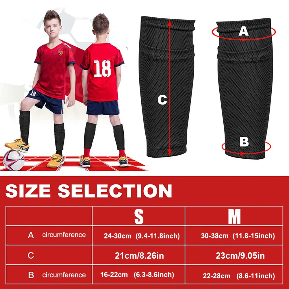 1Pair Kids Soccer Shin Guard Socks Breathable Calf Shin Guard Covers Shin Guard