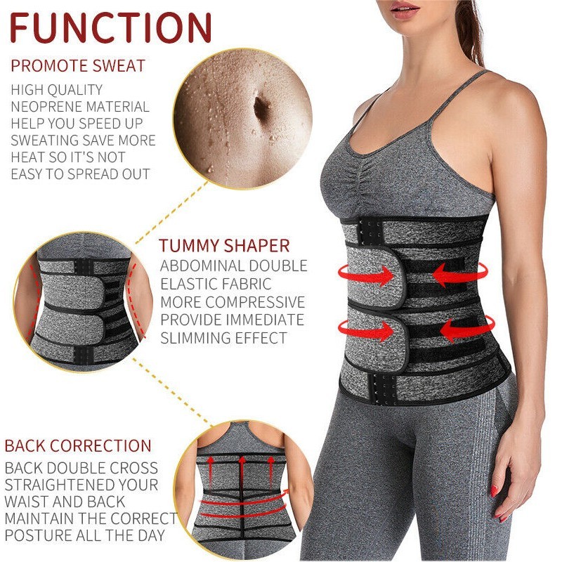 Men Women Waist Trimme Trainer Belt Sweat Wrap Tummy Control Stomach Fat Burner