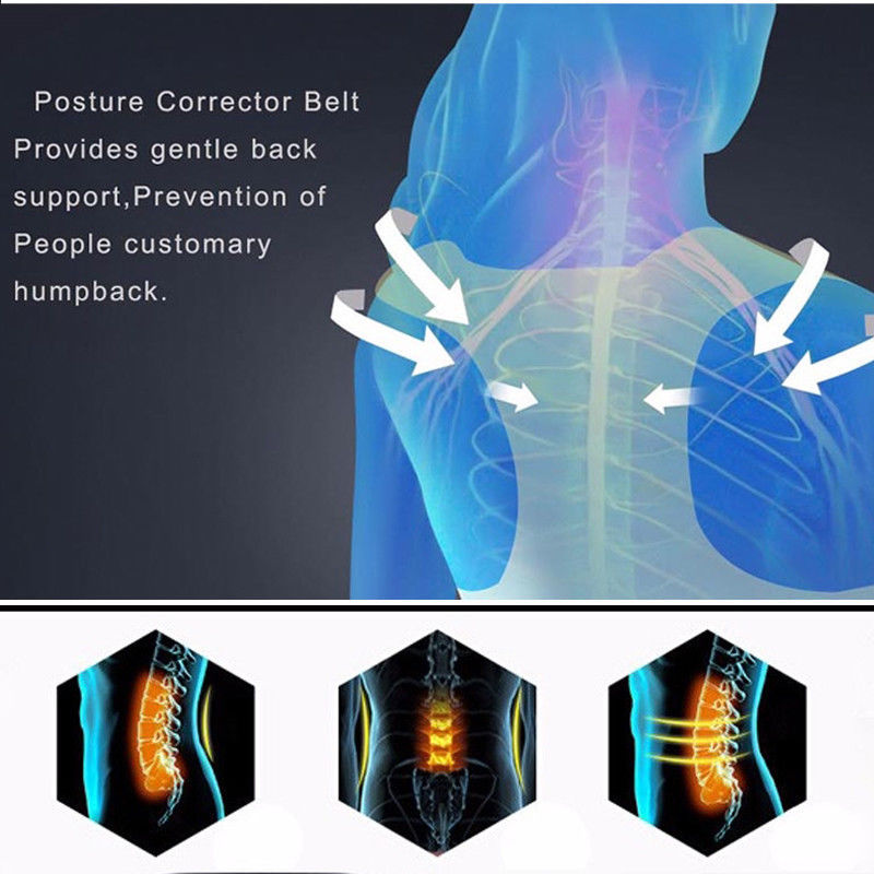 2025 Posture Corrector Back Support Brace Shoulder Scoliosis Pain Relief Office