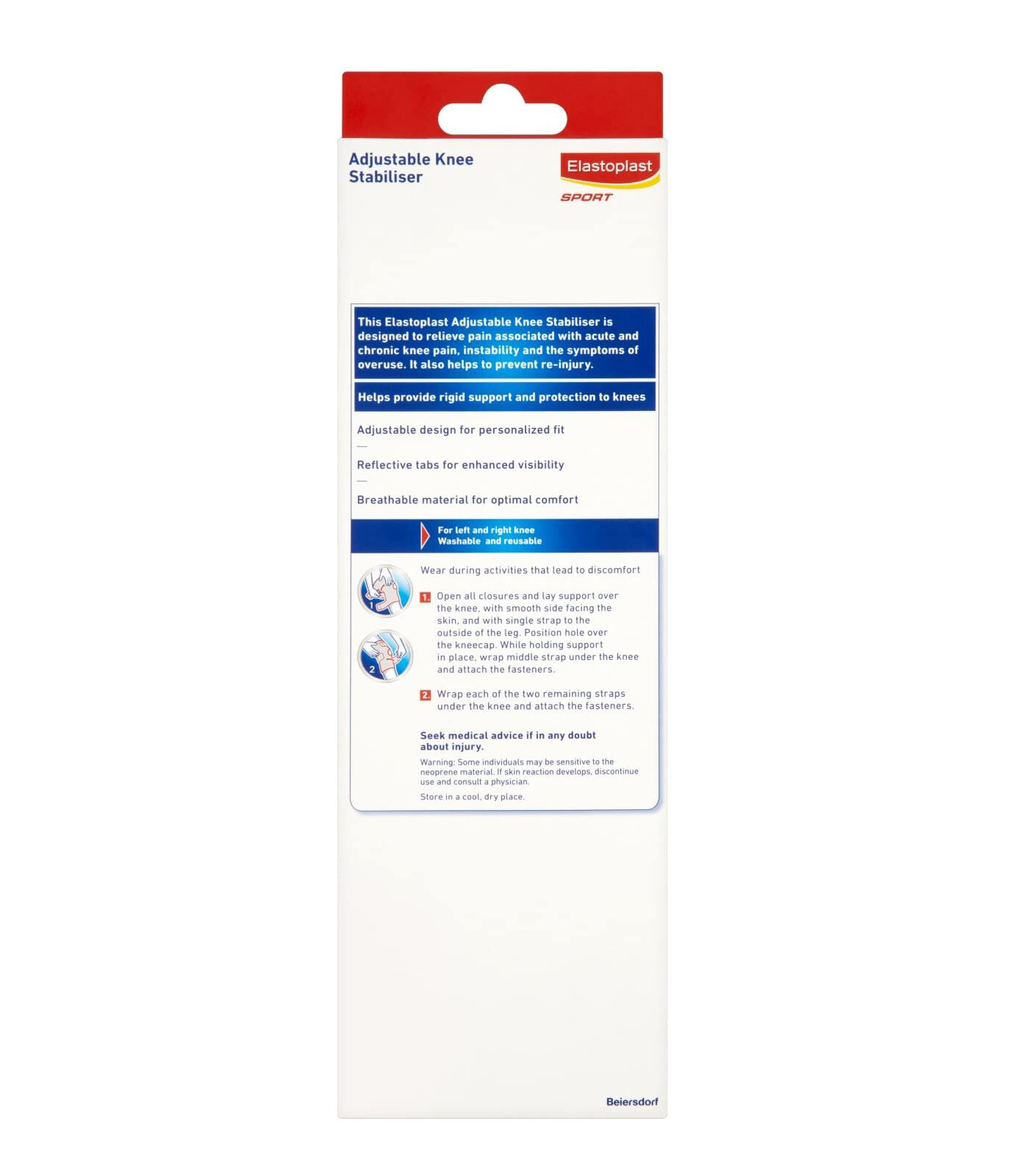 Elastoplast Sport Adjustable Knee Brace Stabilizer Custom-Fit 33cm – 45.5cm