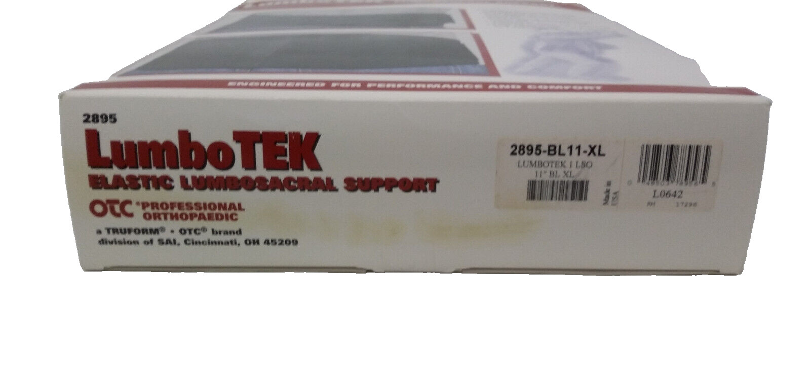 OTC LumboTek Lumbosacral Support with 11 Back Inserts, XL, Black, (2895-BL11-XL)