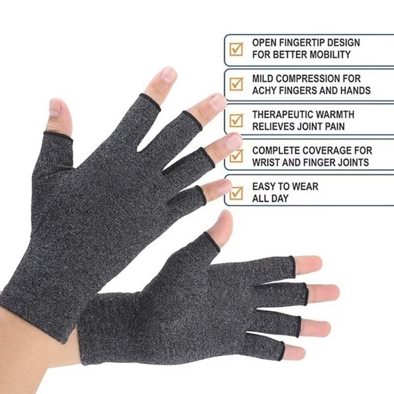 Arthritis Medical Gloves Compression Copper Pain Relief Hand Wrist Support Brace