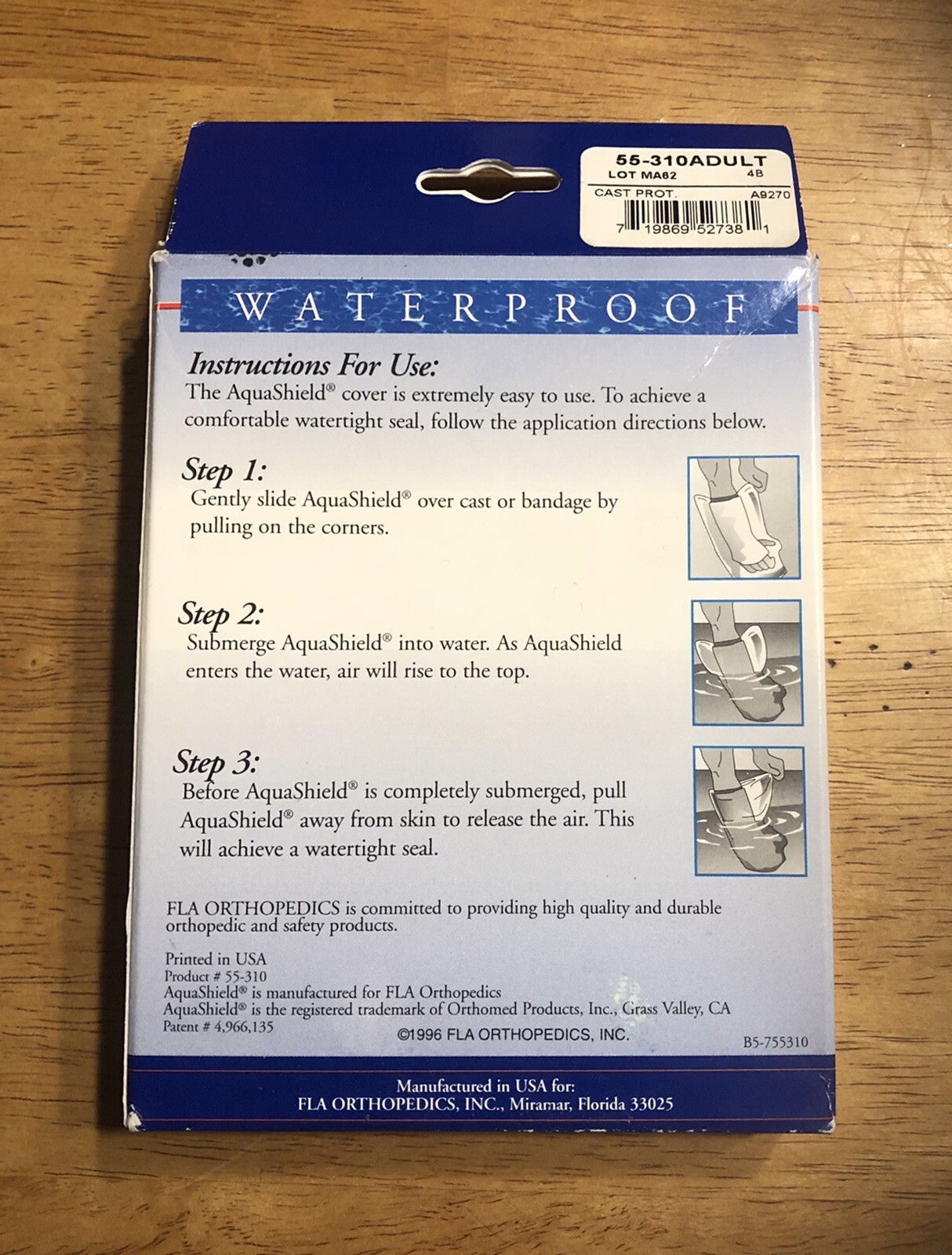 FLA Orthopedic Adult WATERPROOF AQUASHIELD ~ Arm Cast & Bandage Protector- NEW
