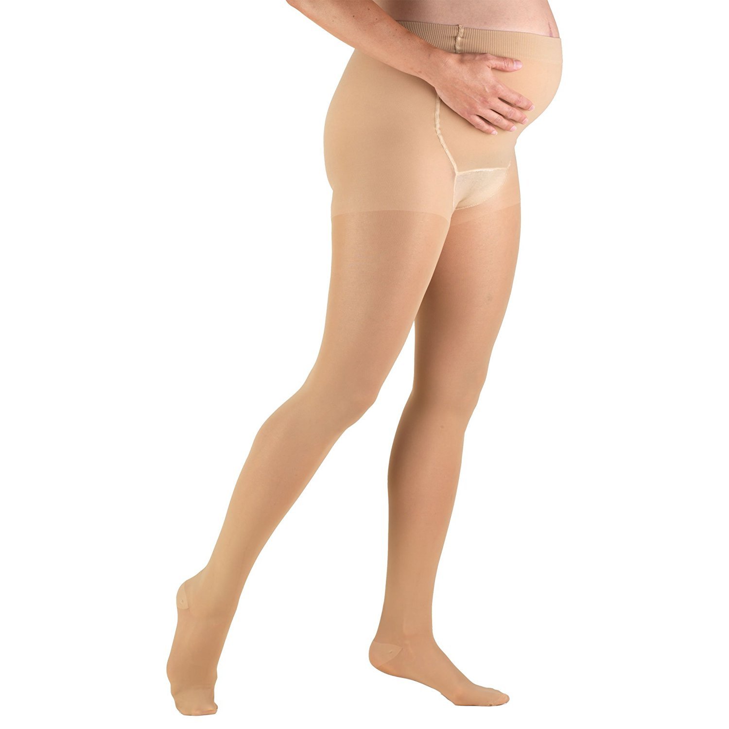 Truform 0267, Maternity Compression Pantyhose, Sheer, 20-30 mmHg, Beige, Small