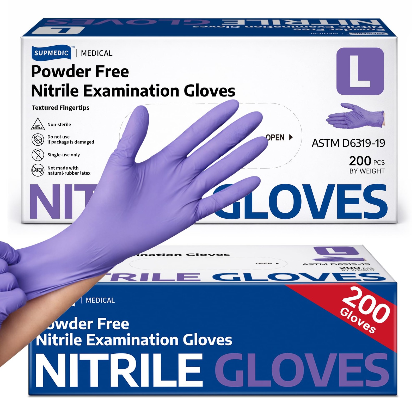 Supmedic Medical Soft Max™ Nitrile Disposable Large, Large (Blue Violet)