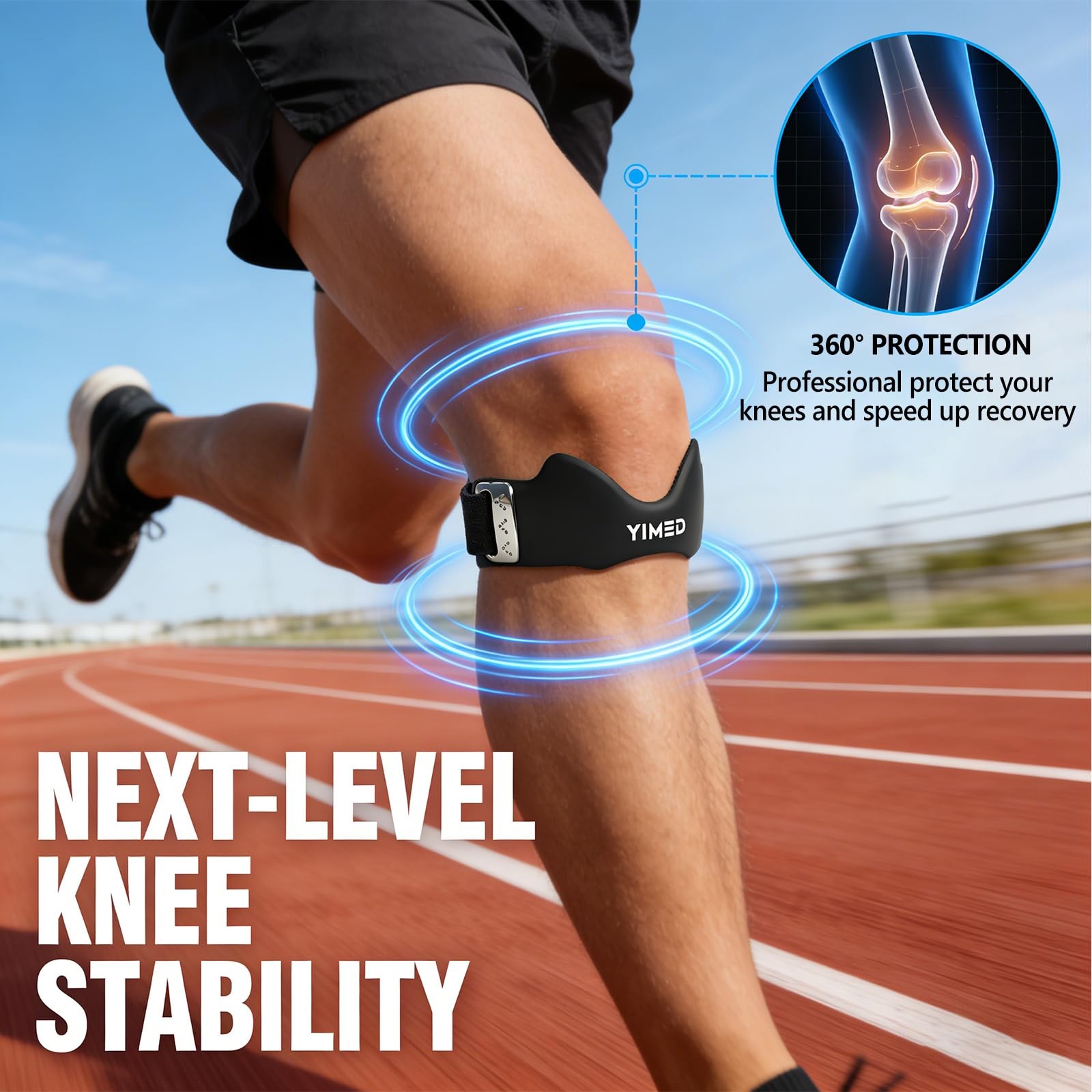 Patellar Tendon Support Strap, Silicone Patella Knee Strap for Knee Pain Reli…
