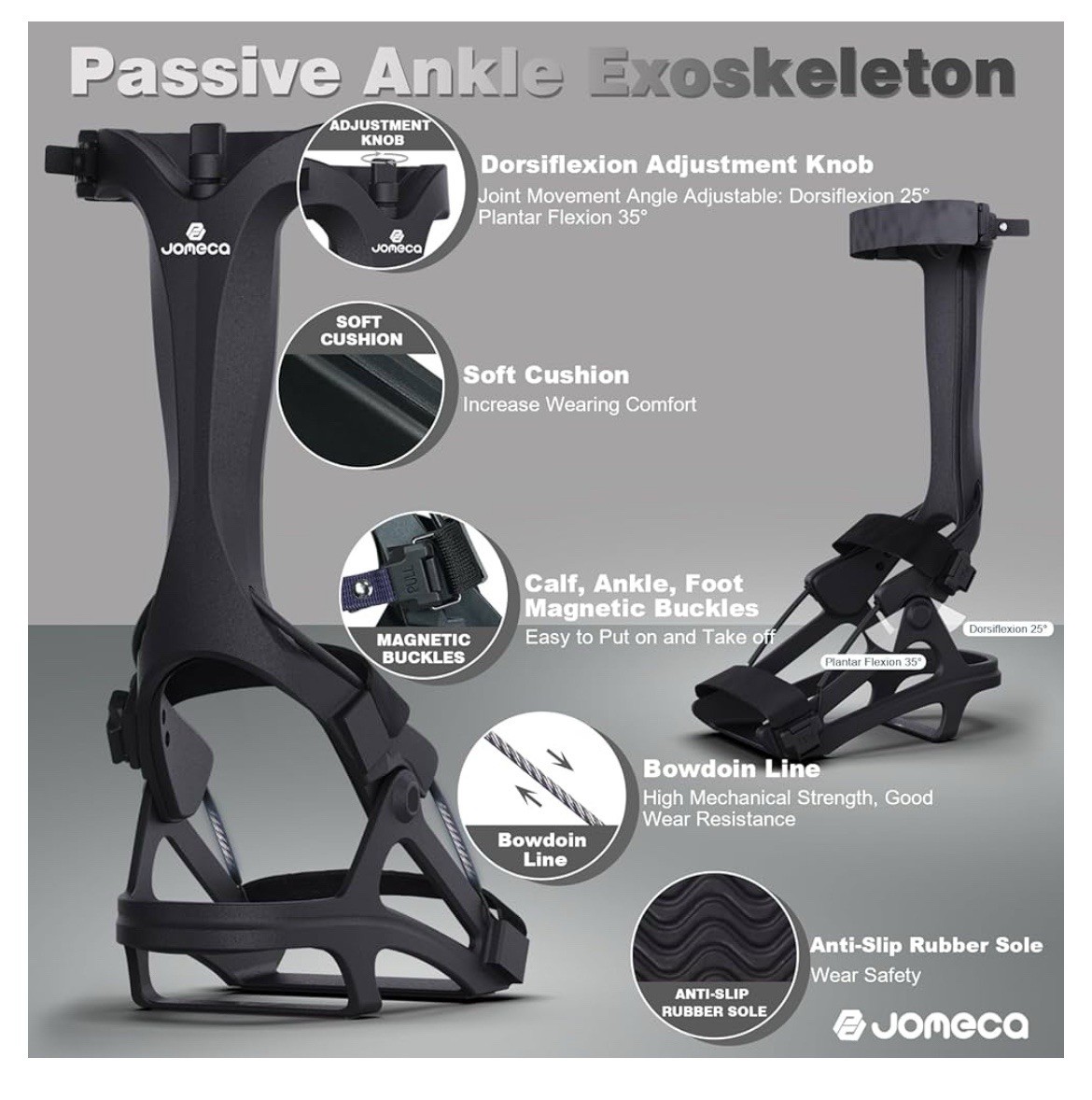 Ankle Joint Trainer Adjustable Dorsiflexion Torque for Foot Drop, Foot Varus Val