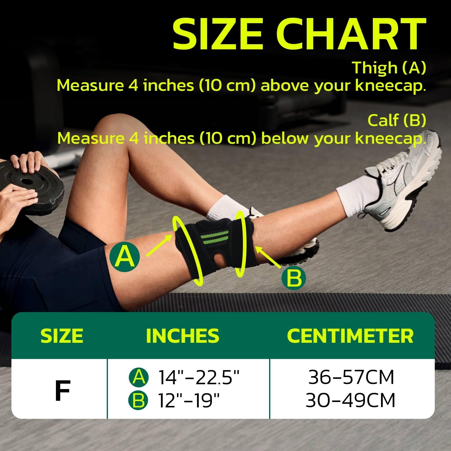 Knee Brace (One Size:Medium) with Dual Side Stabilizers & Patella Gel Pads – 1pc