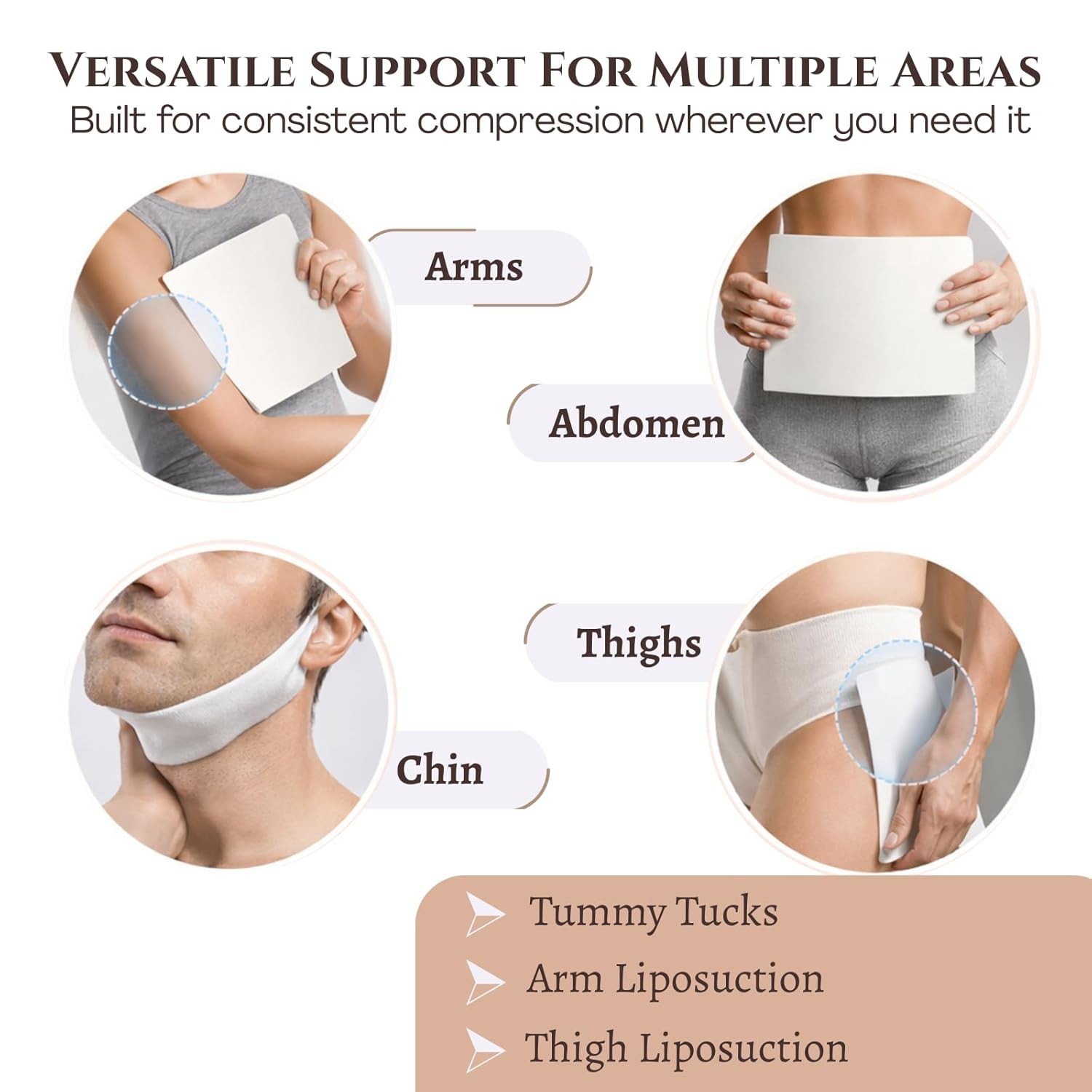 Lipo Foam Pads 3-Pack 8″ x 11″ x 0.5″ Post Surgery Abdominal Binder Compression
