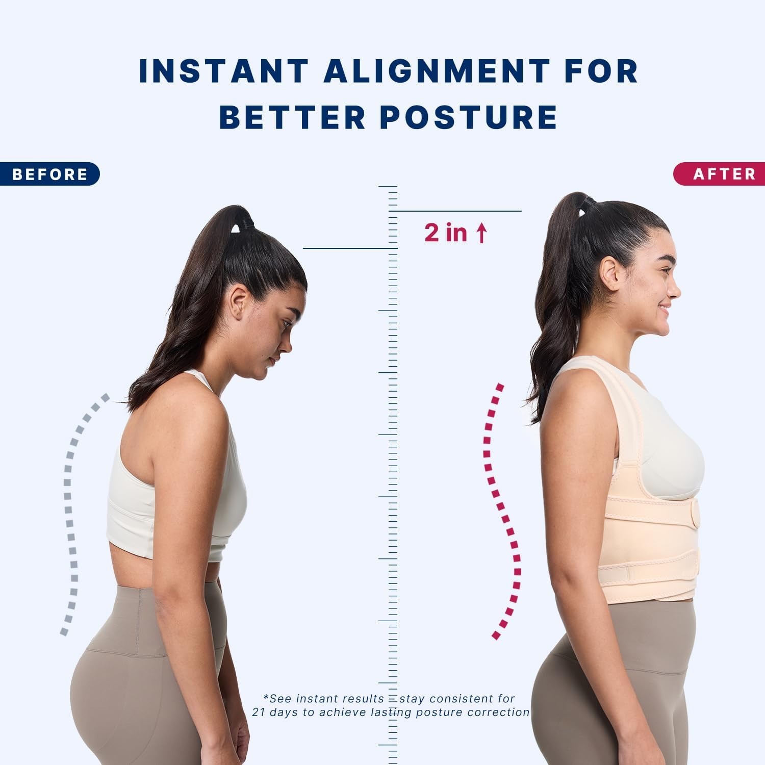 Fit Geno, Back Brace Posture Corrector, Beige, Large