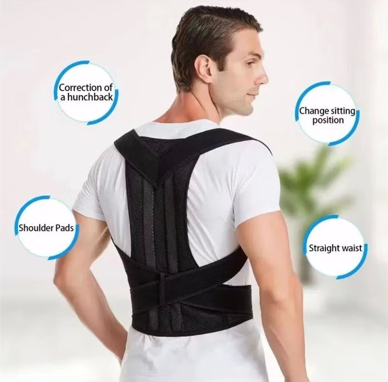 For Men Women Adjustable Posture Corrector Low Back Support Shoulder Brace Belt