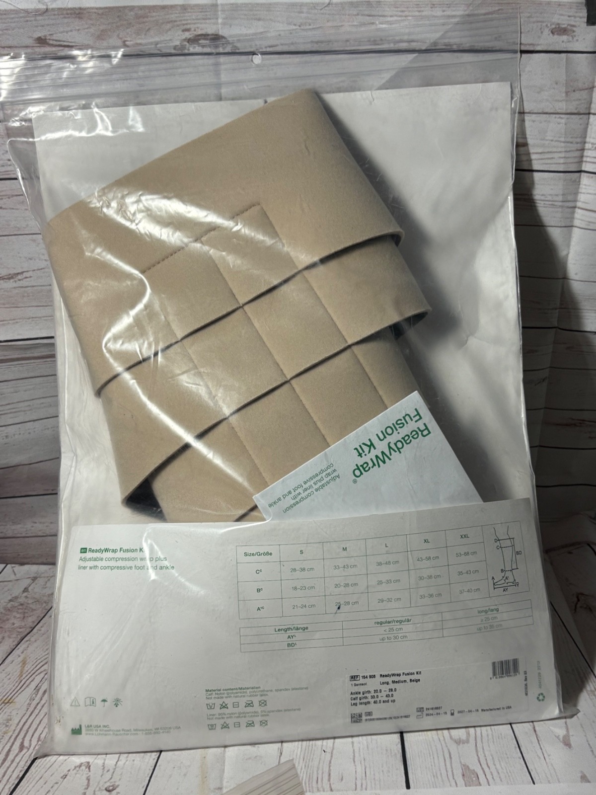 ReadyWrap Fusion Compression Kit – Medium Long – Beige Calf Wrap – No Liner