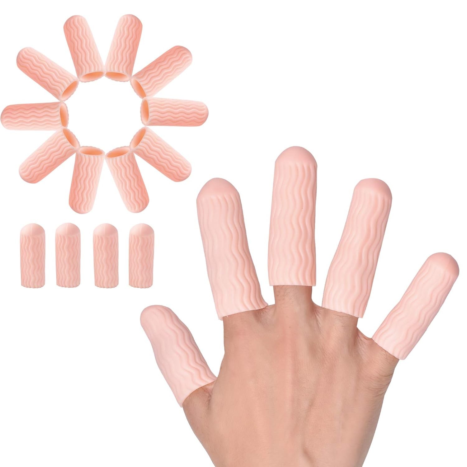 Gel Finger Cots, Finger Protector Support(14 PCS) NEW MATERIAL Finger Sleeves