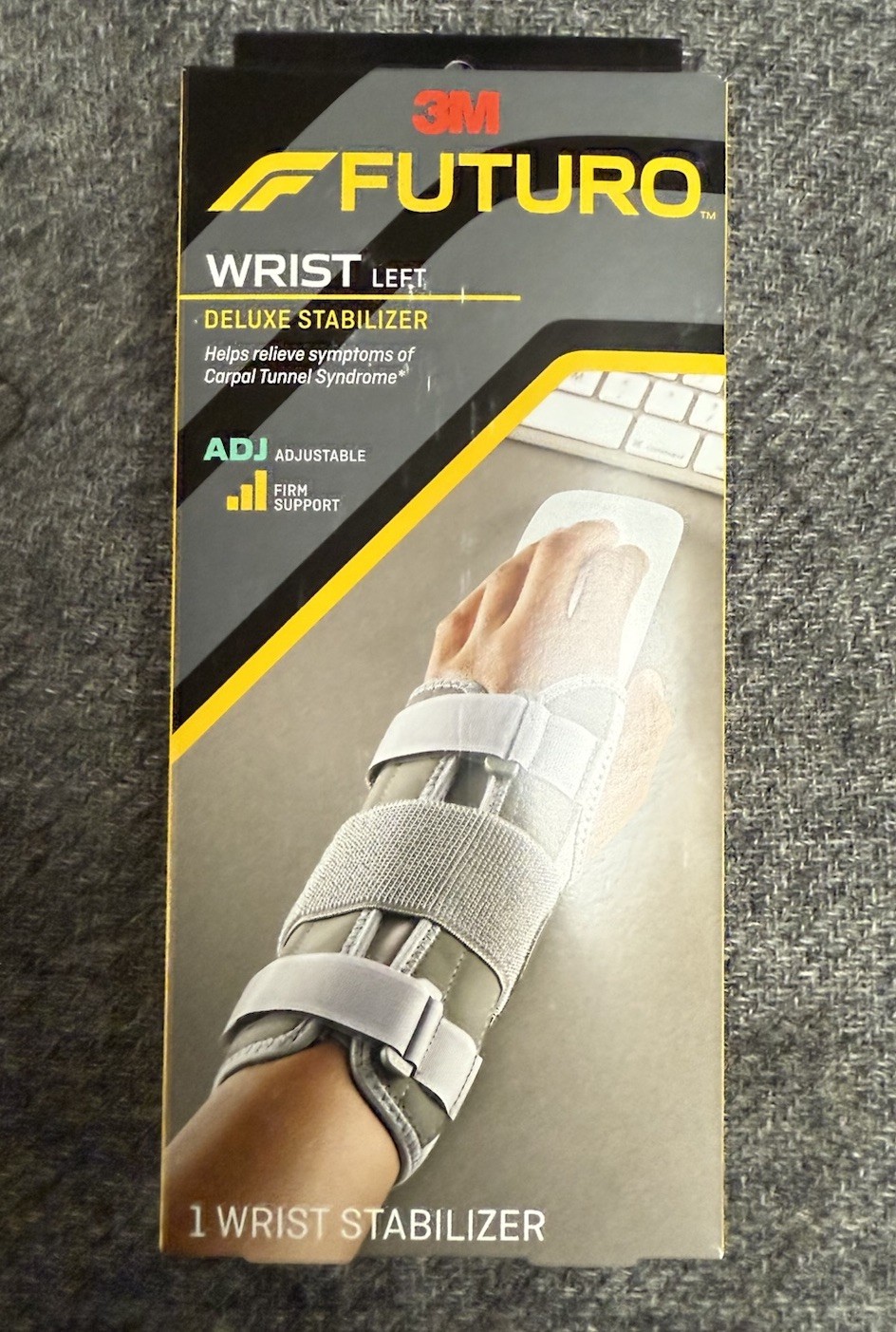 3M Futuro Wrist Deluxe Stabilizer LEFT Hand Adjustable Sizing Firm Support New