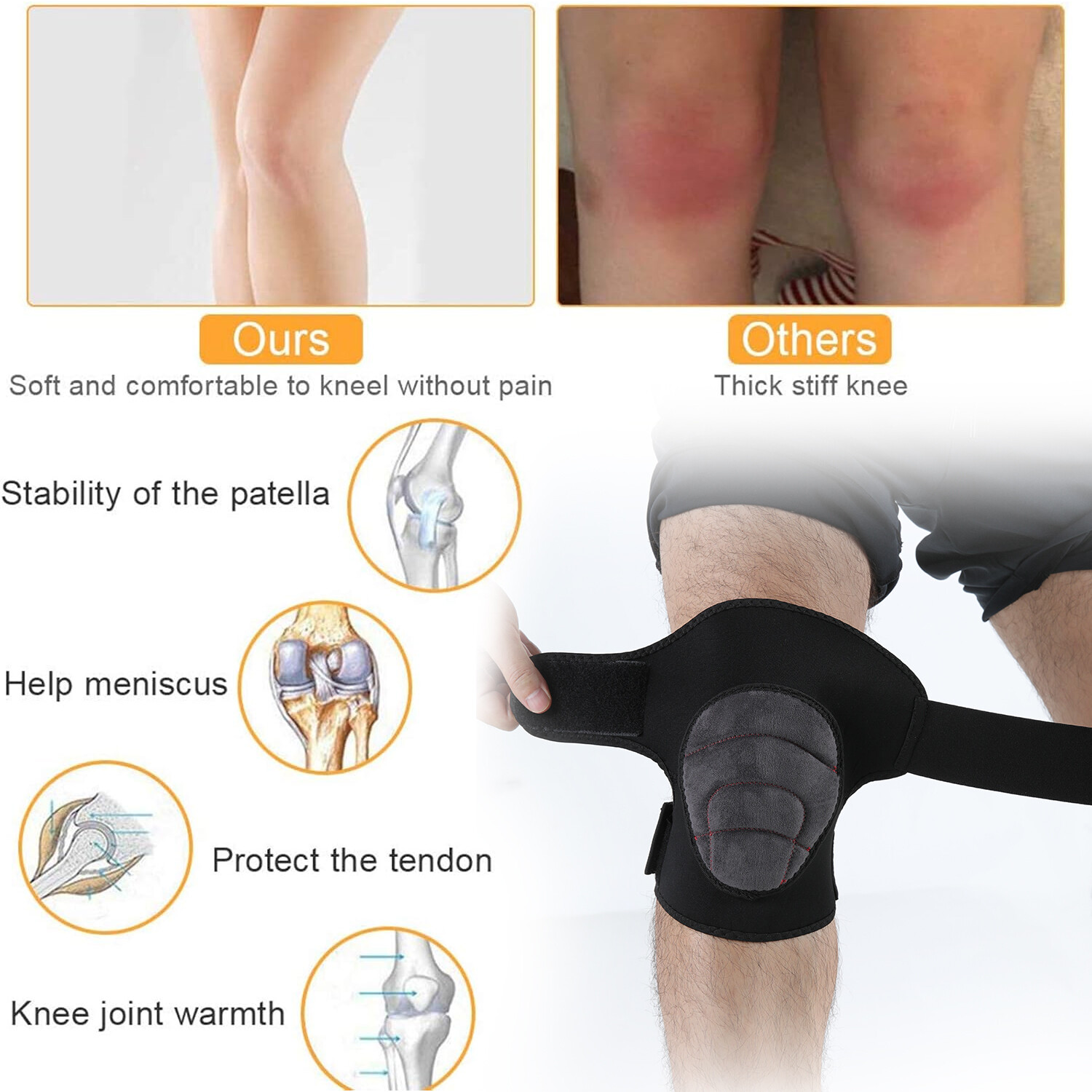 Knee Support Brace Arthritis Spring Compression Gym Pain Relief Patella 1-3 PCS