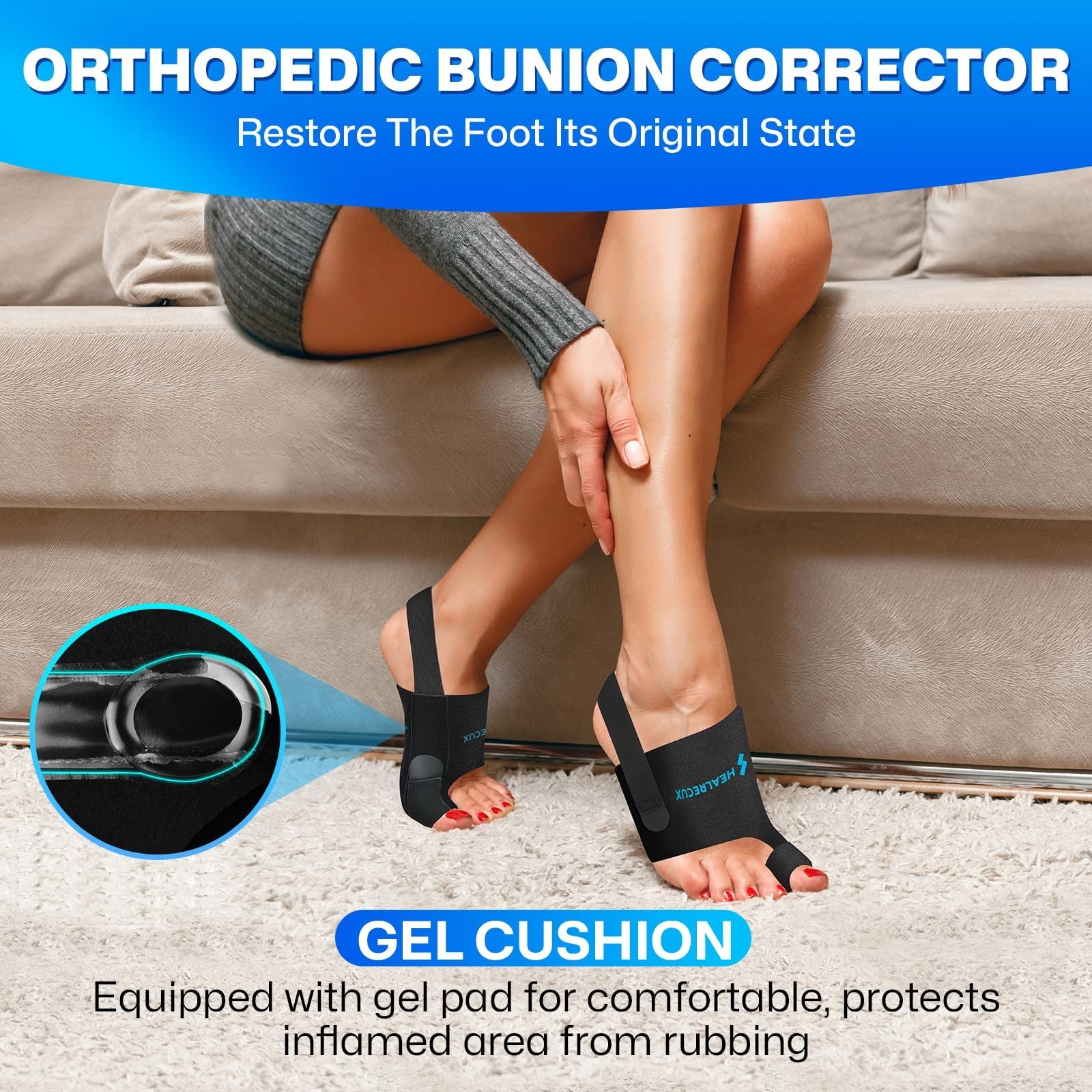 Adjustable Bunion Corrector for Men & Women, Big Toe Straightener Splints with G